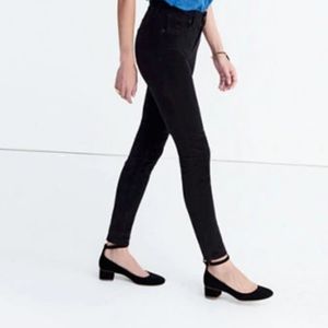 Madewell Black Velvet High Rise Skinny Jeans